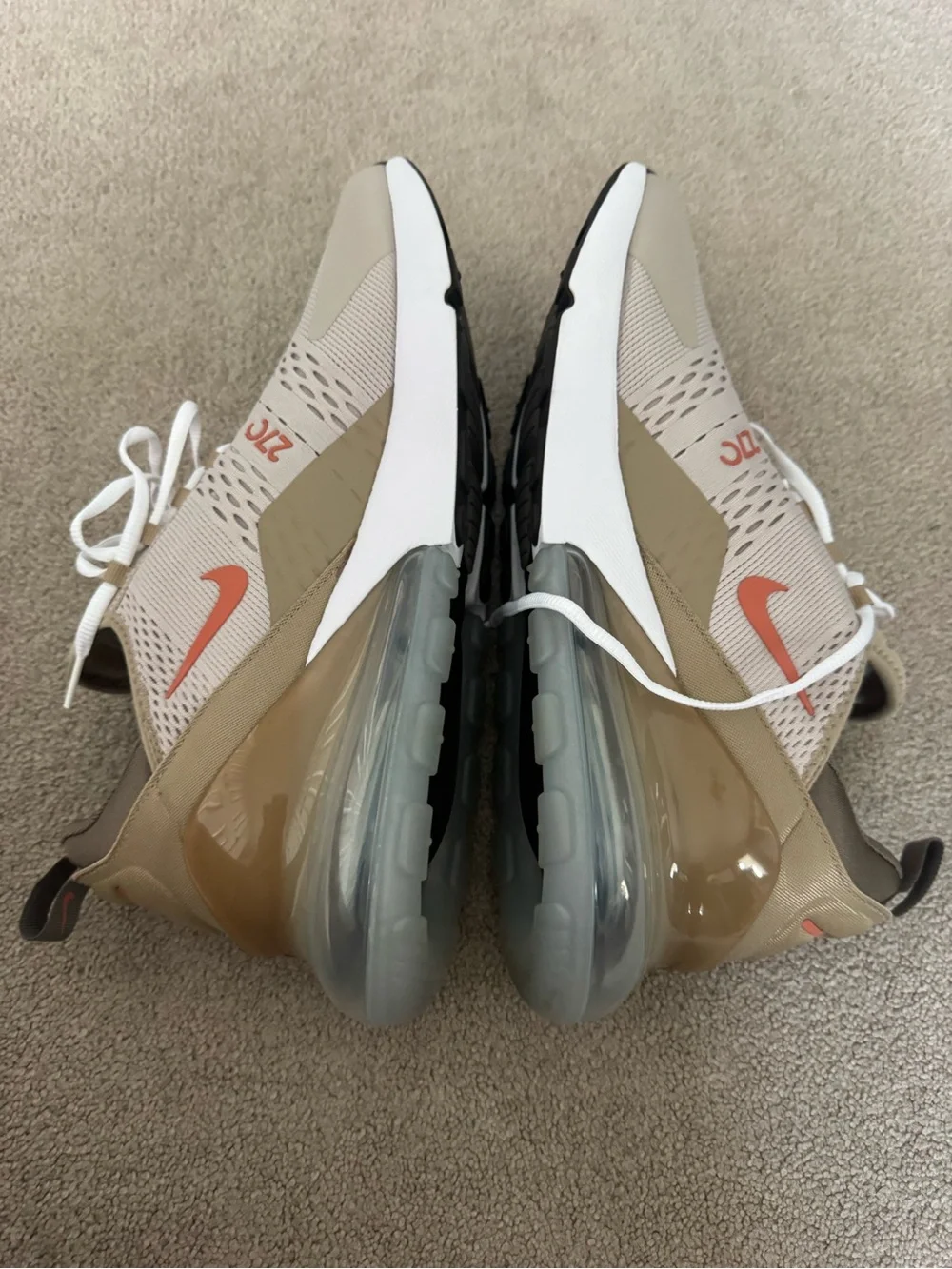 Nike Air Max 270 Cream Men's Running Shoe Size 14